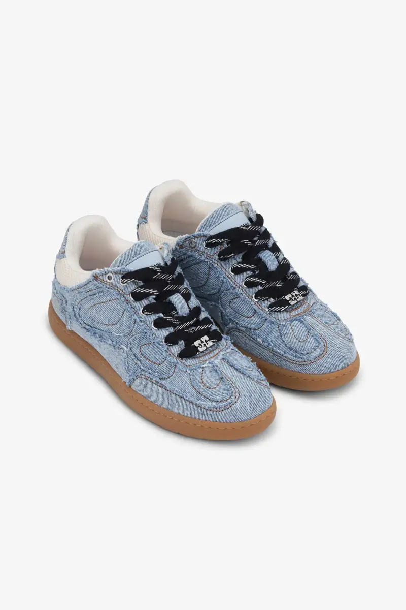 08 Denim Raw Edge Sneakers