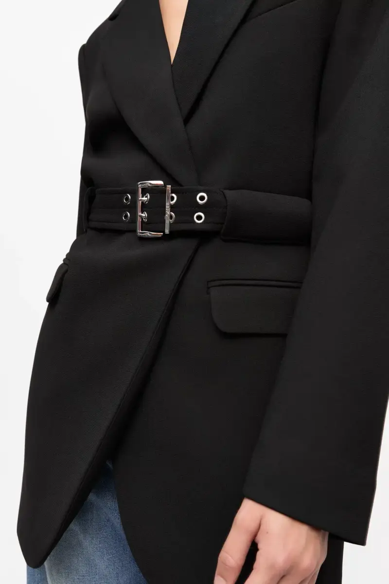 Black Bonded Crepe Blazer Black Bonded Crepe Blazer