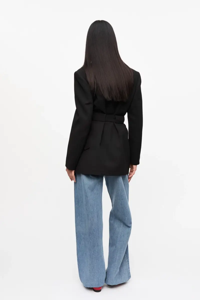 Black Bonded Crepe Blazer Black Bonded Crepe Blazer