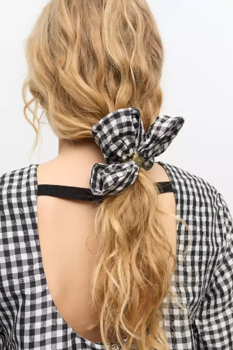 Black Check Scrunchie Black Check Scrunchie