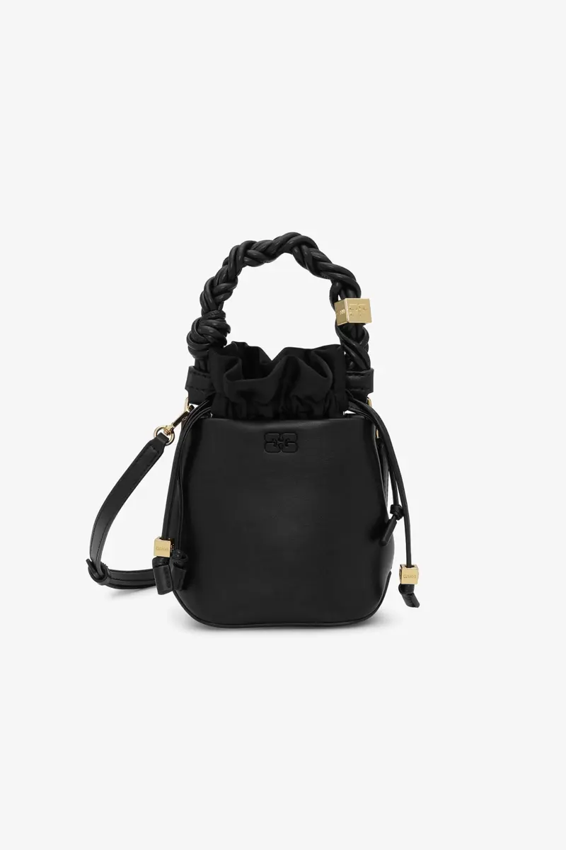 Black Mini GANNI Bou Bucket Bag