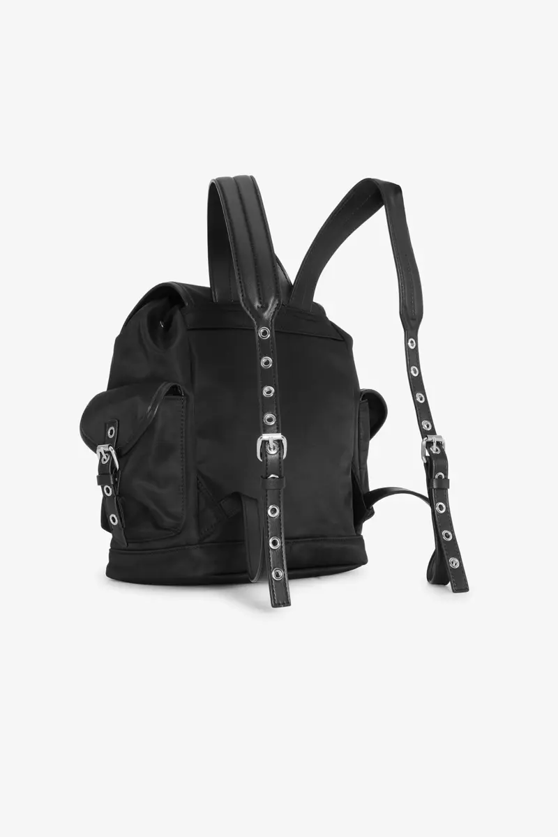 Black Small Bucky Nylon Backpack