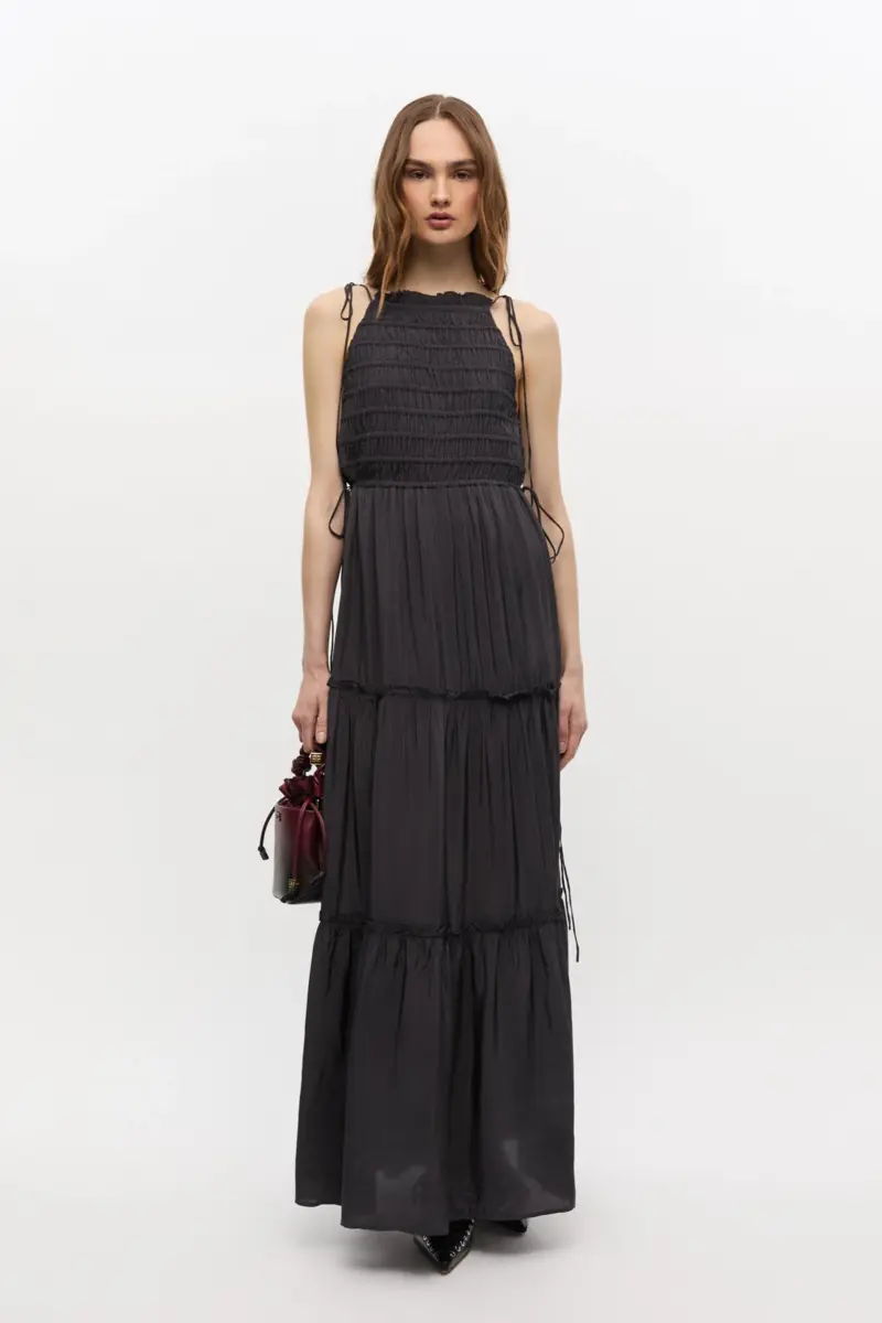 Black Smock Tie dress