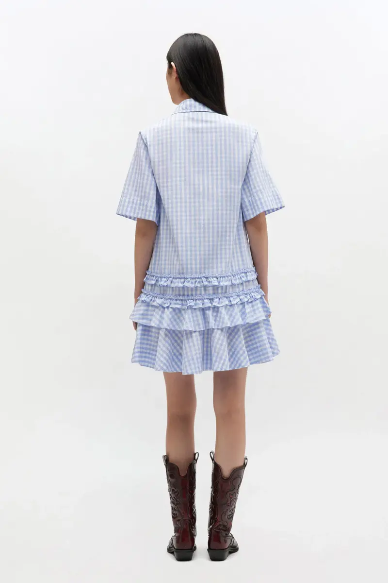 Blue Check Shirt Dress