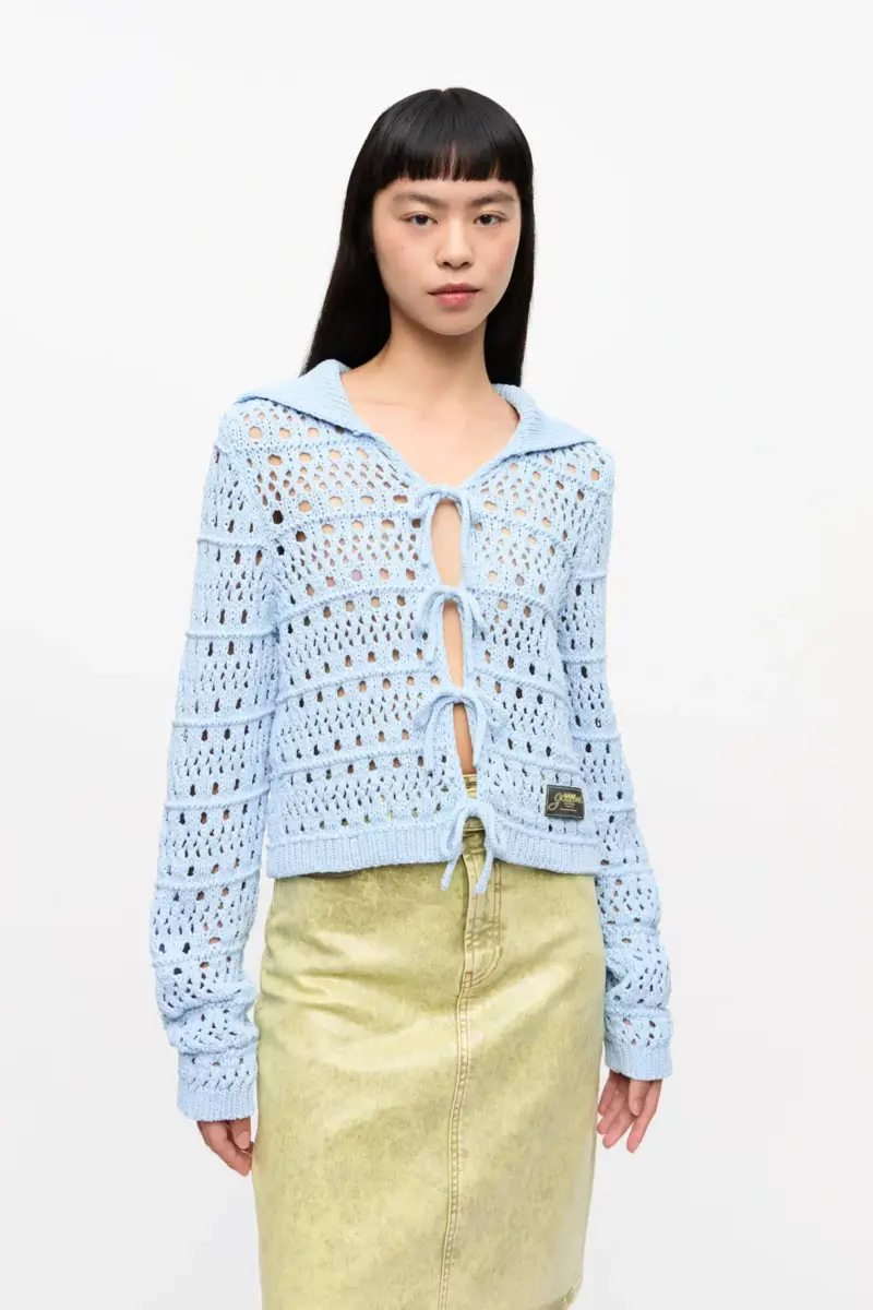 Blue Tie String Cardigan