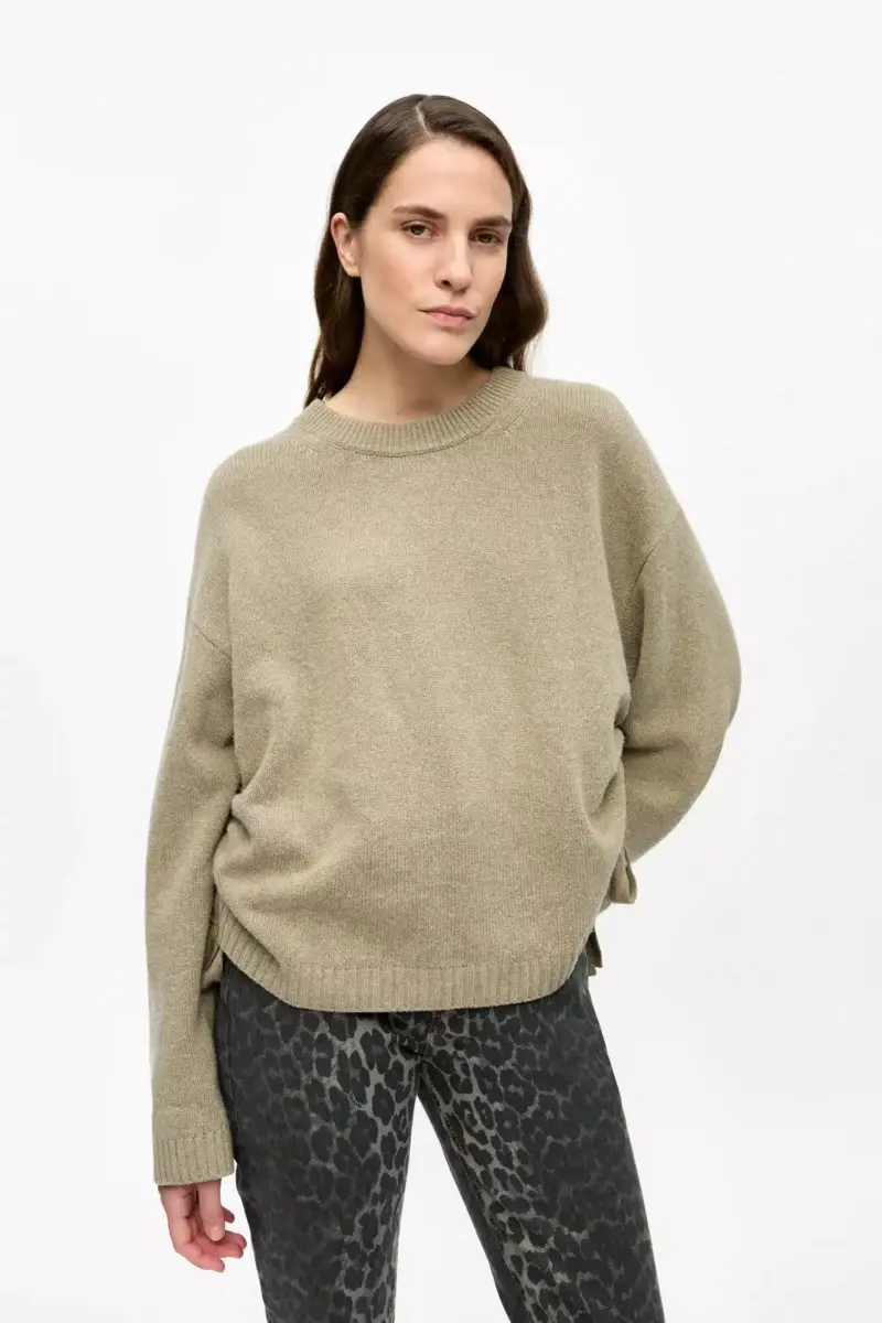 Brown Future Wool Mix Oversized Jumper
