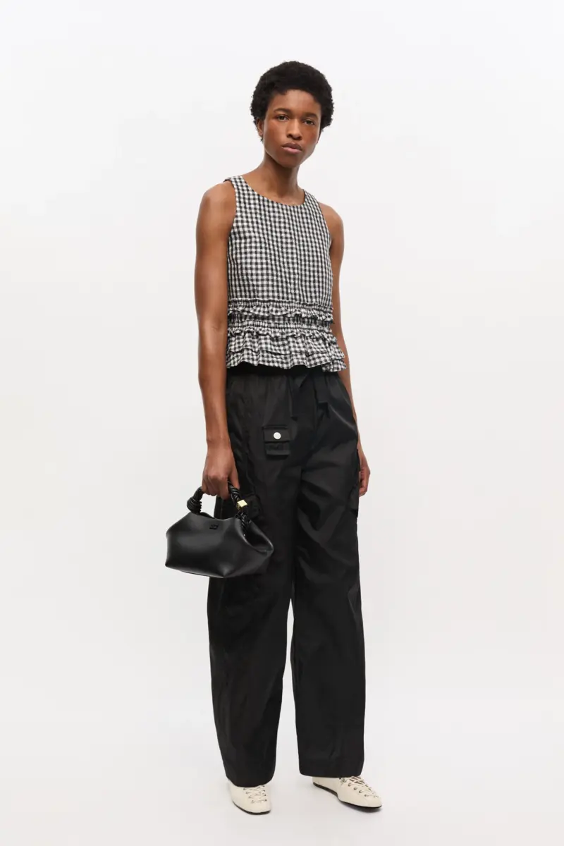 crinkled check frill top 2 - Crinkled Check Frill Top