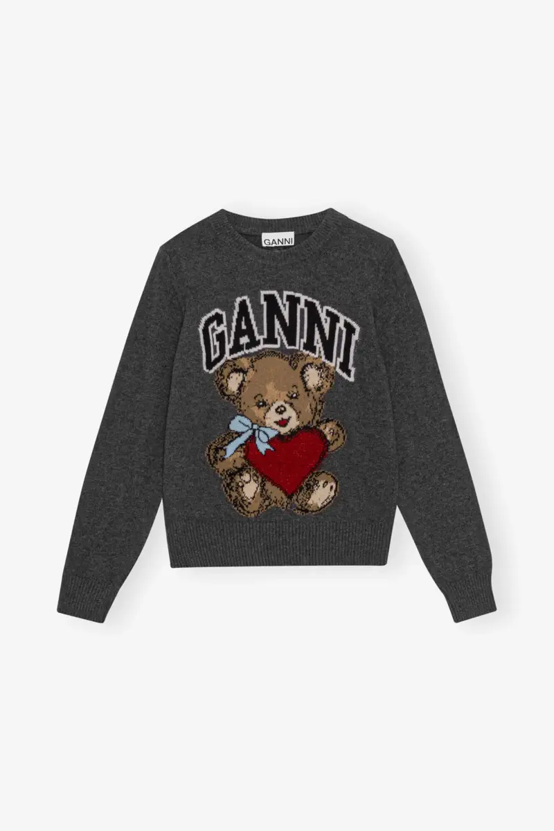 Dark Grey Graphic Bear Jumper Dark Grey Graphic Bear Jumper