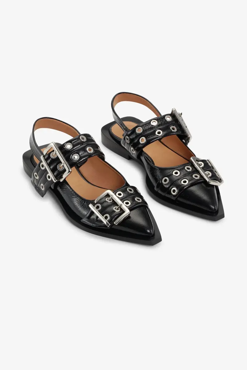 Feminine Buckle Ballerinas in Black Feminine Buckle Ballerinas in Black