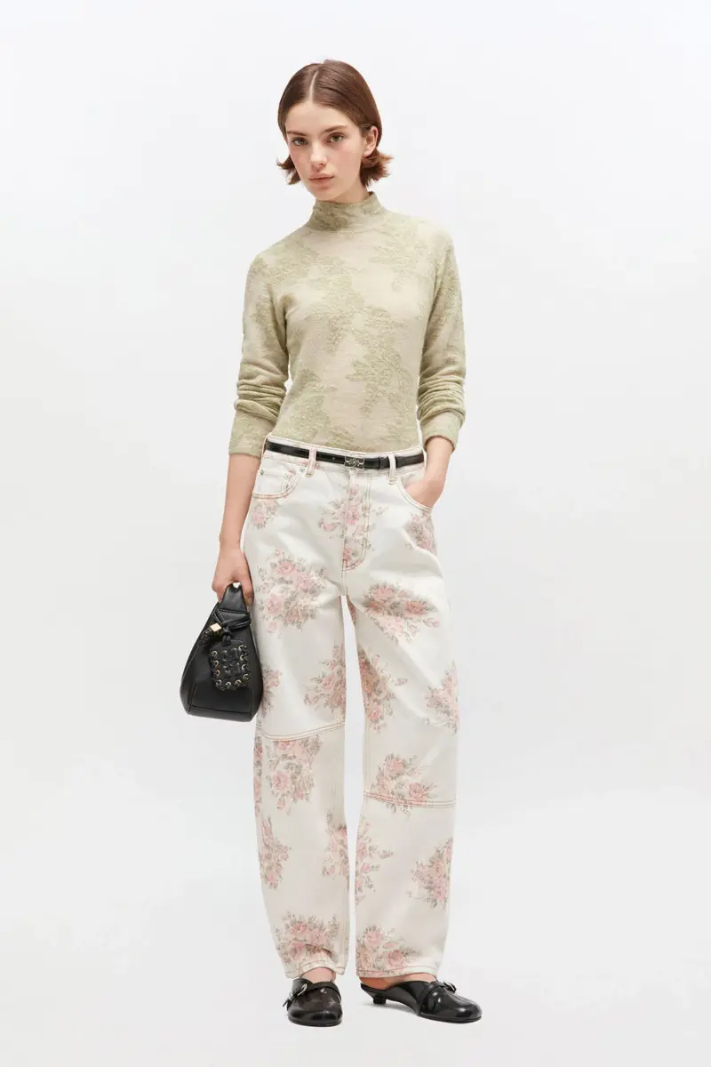 Floral Printed Stary Jeans