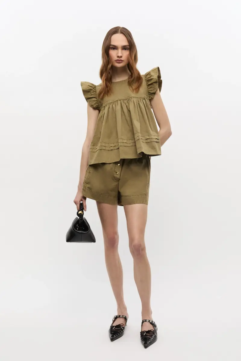 Green Washed Cotton Top