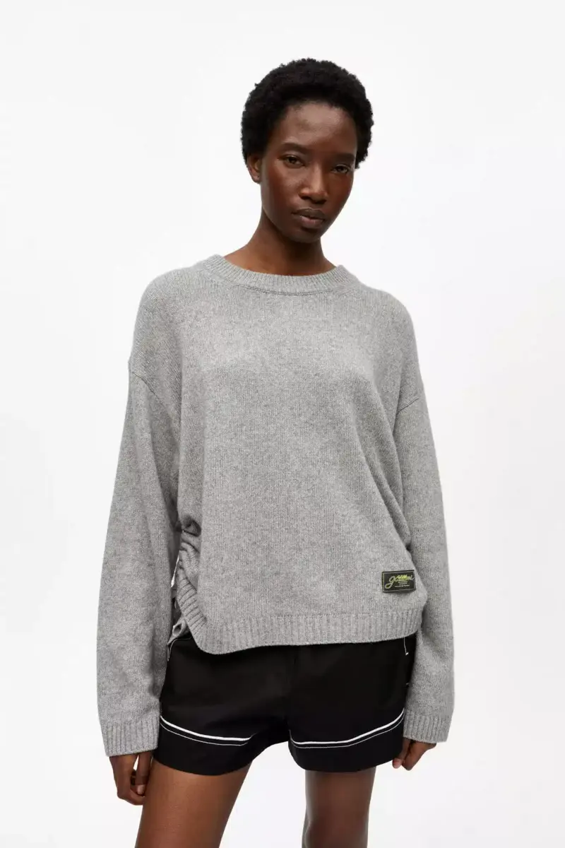 Grey Future Mixed Wool Oversized Jumper