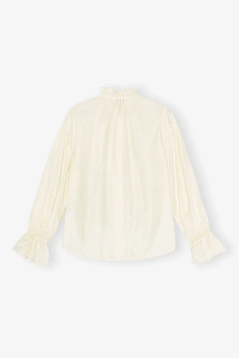 Ivory Fluid Cupro Tie Shirt