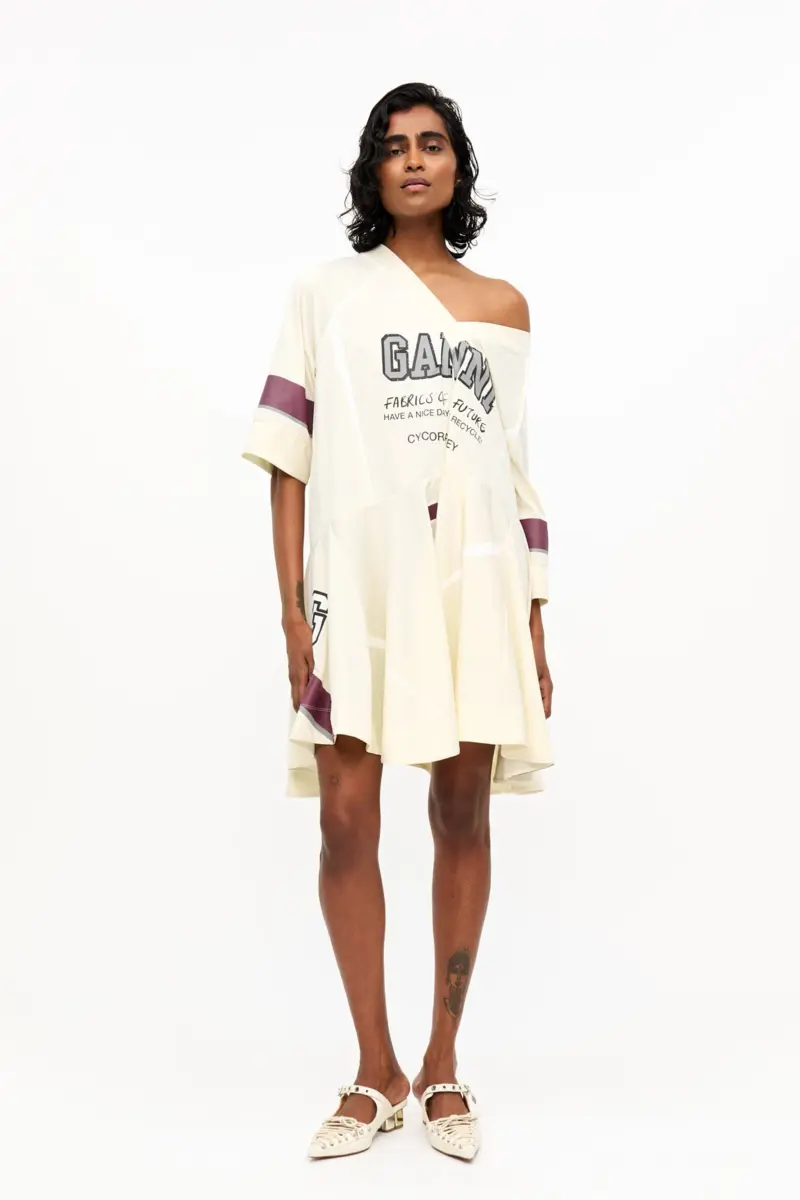Ivory Future Mesh Oversized Mini Dress