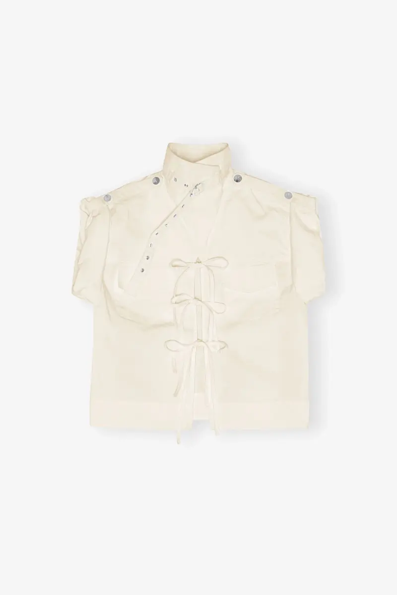 Ivory Stretch Cotton Blouse Ivory Stretch Cotton Blouse