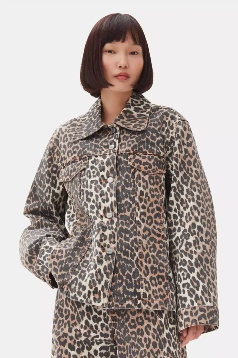 leopard denim jacket 1 - Leopard Denim Jacket