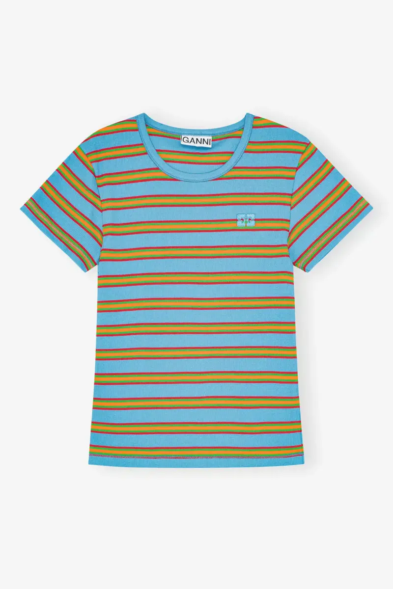 Multicolour Striped Rib T-shirt