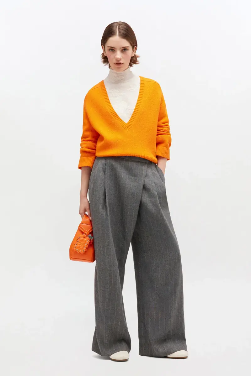Orange V-neck Jumper