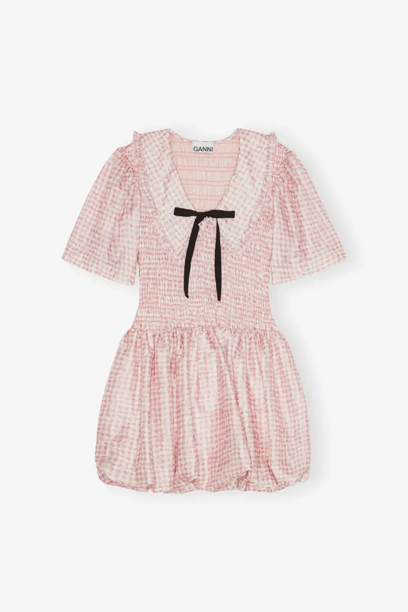 Pink Check Smock Dress