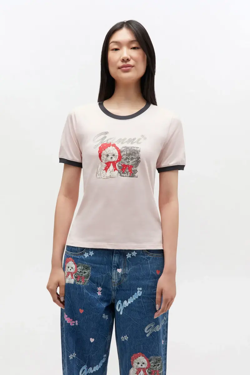 Pink Cropped Animal T-shirt