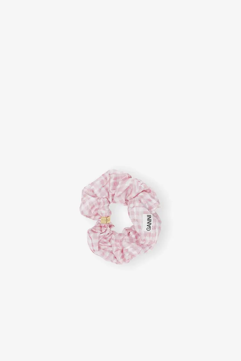 Pink Gingham Scrunchie