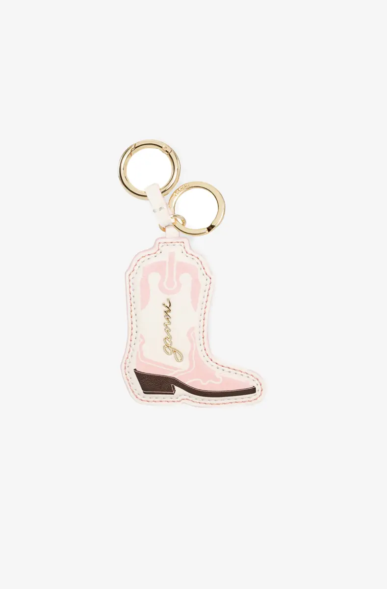 Pink Western Boot Keyring