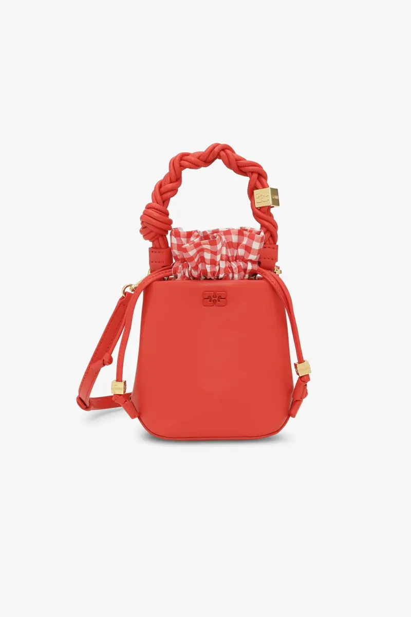 Red Mini GANNI Bou Bucket Bag
