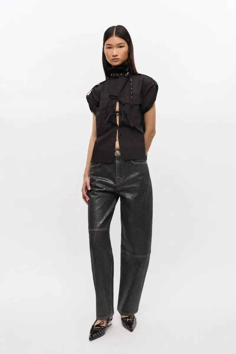 Shimmery Foil Stary Jeans