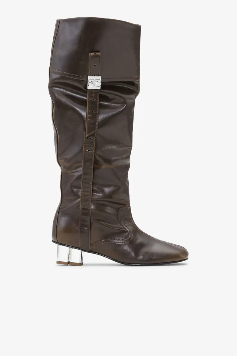 Slouchy Knee Boots in Dark Olive Slouchy Knee Boots in Dark Olive