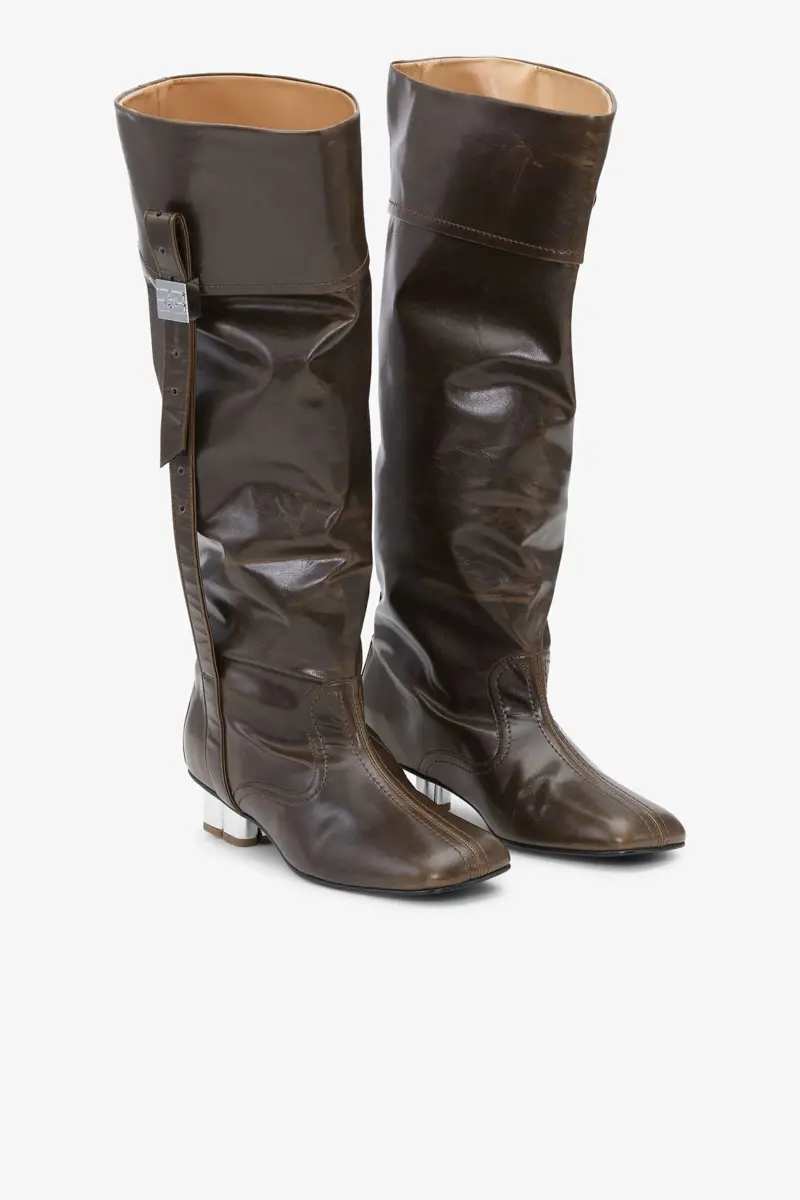 Slouchy Knee Boots in Dark Olive Slouchy Knee Boots in Dark Olive