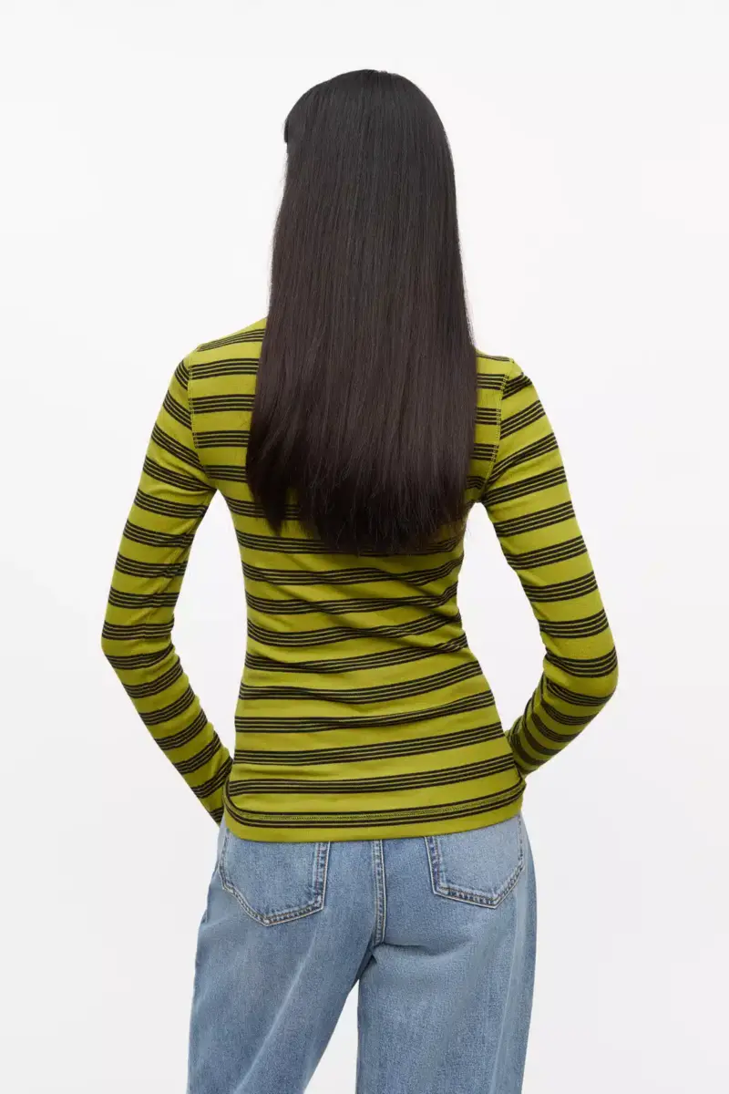 Striped Soft Cotton Rib Long Sleeve T-Shirt