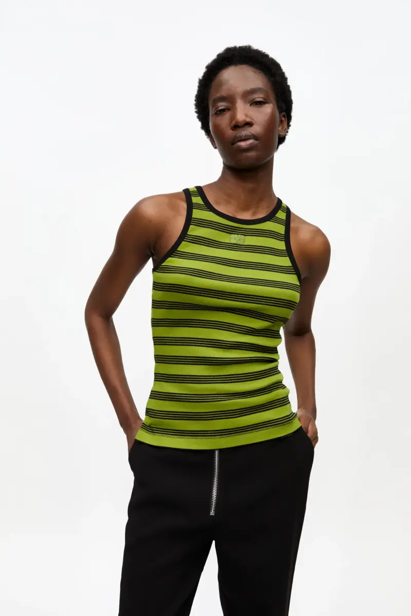 Striped Soft Cotton Rib Tank Top
