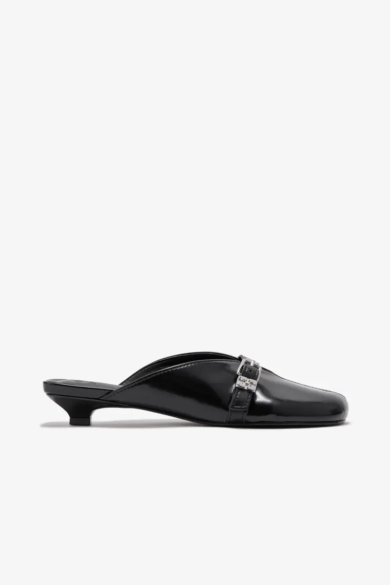 Sue Kitten Heel Mules in Black Sue Kitten Heel Mules in Black